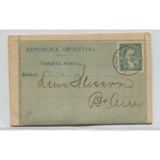 ARGENTINA ENTERO POSTAL GJ CAP-08 CARTA KIDD DOBLE CIRCULADA, RARA U$ 150